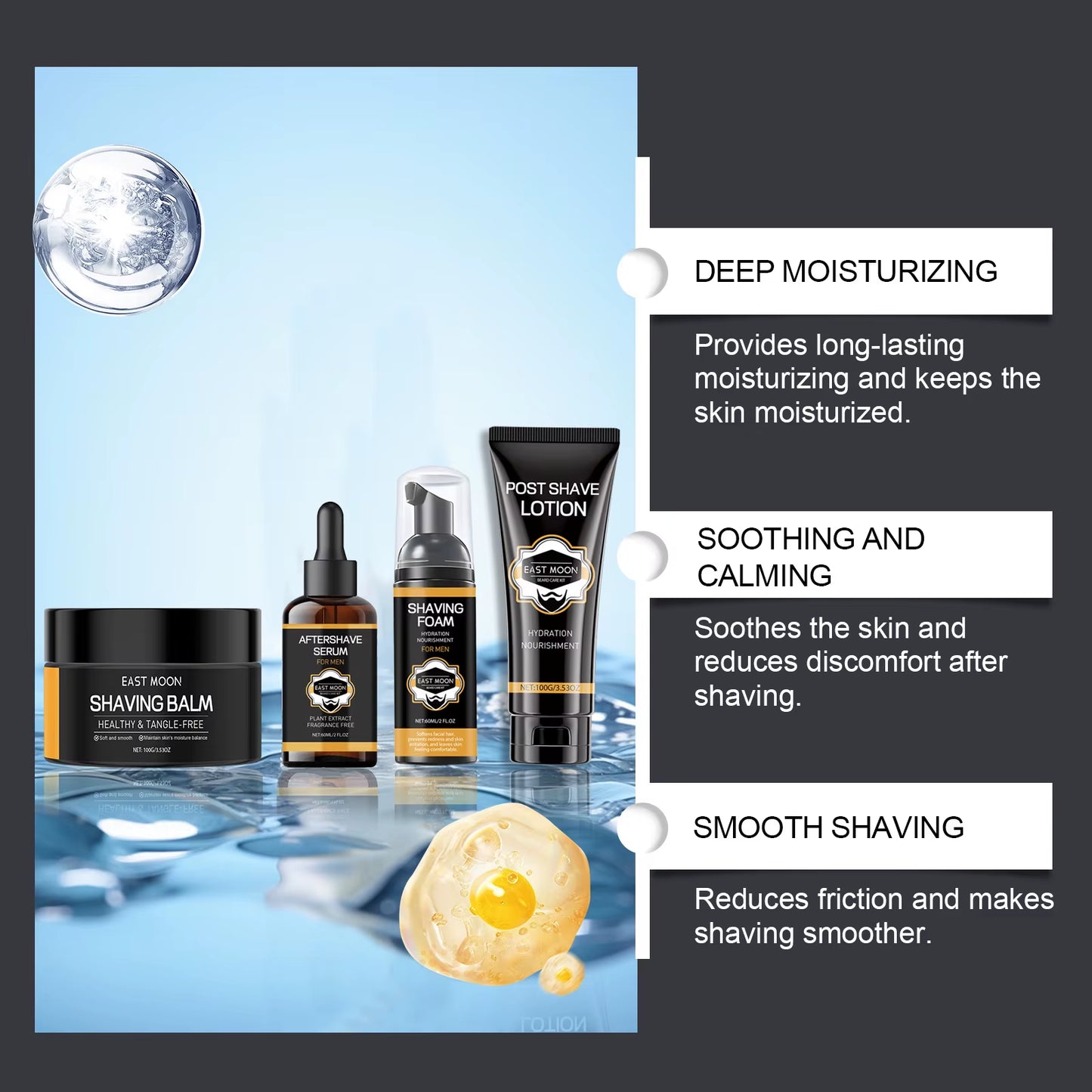 Beard Care Series Deep Moisturizing Improving Damaged Reduce Frizz Prevent Dry Promote Gentle Grooming for Men Beard Growth Kit