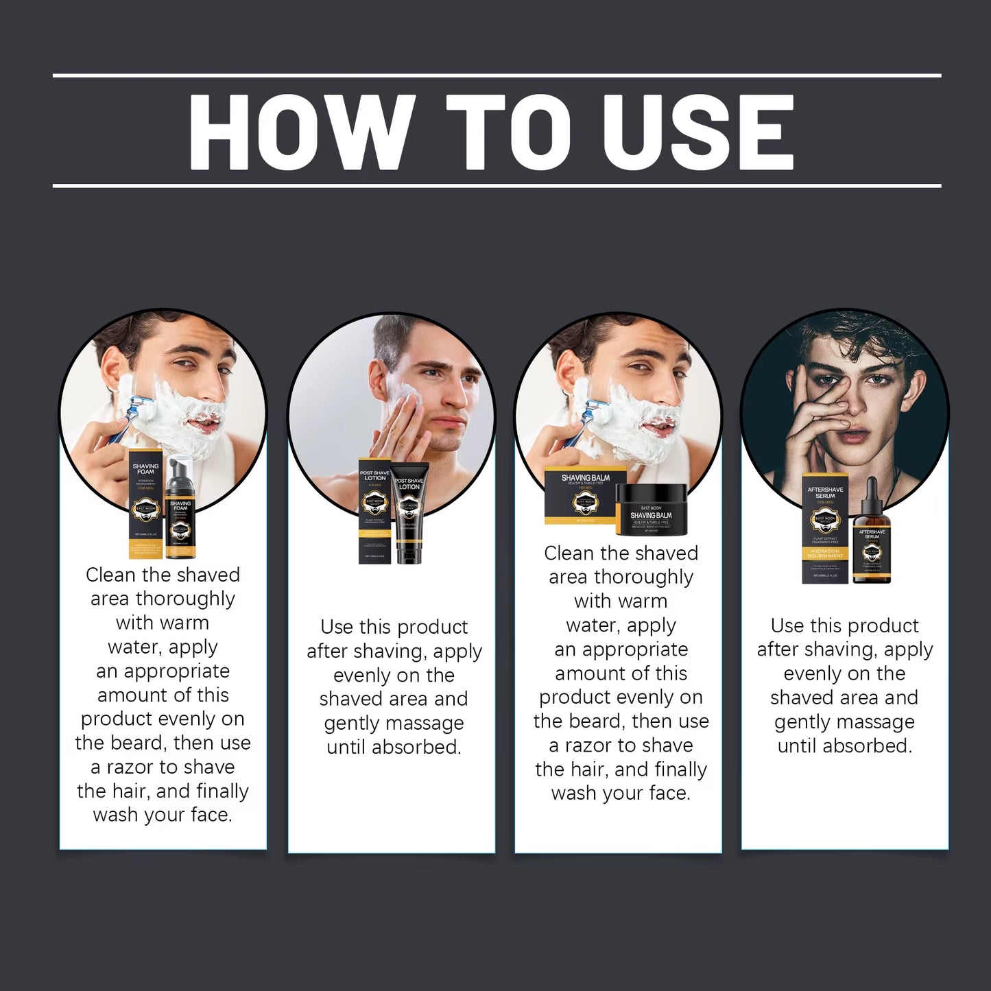 Beard Care Series Deep Moisturizing Improving Damaged Reduce Frizz Prevent Dry Promote Gentle Grooming for Men Beard Growth Kit