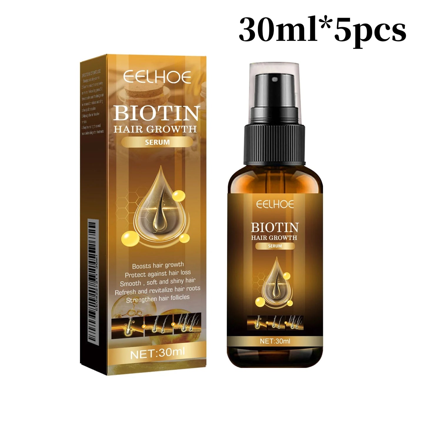 Biotin Hair Care Spray Nourish Scalp Hair Follicle Reduce Hair Loss Stabiliz Hair Root Refresh Oil Control Natural Plant Essence