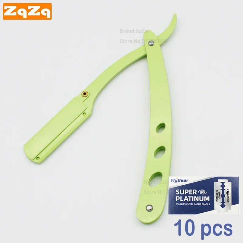 10 Shaving Blades or Straight Edge Razor Haircut Beard Eyebrow Shaving Tool Manual Depilation Razor Hairdresser Trimming