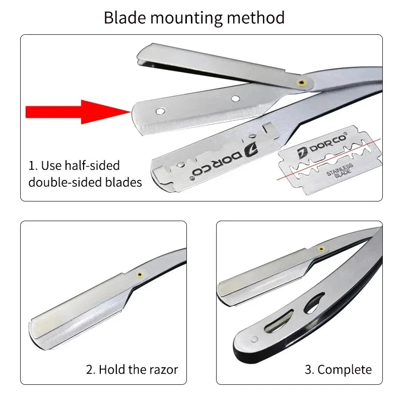 1Pc Straight Razor Edge Stainless Steel Sharp Barber Razor Professional Manual Shaver Shaving Beard Cutter Shaving Tools for Men