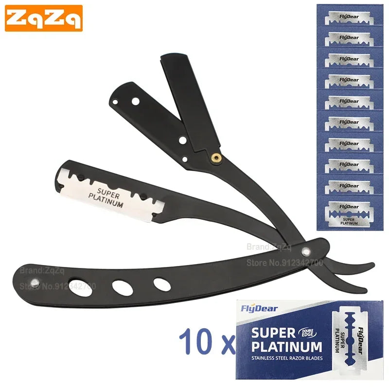 10 Shaving Blades or Straight Edge Razor Haircut Beard Eyebrow Shaving Tool Manual Depilation Razor Hairdresser Trimming